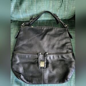 Dooney & Bourke Black Pebble Leather Hobo Bag
